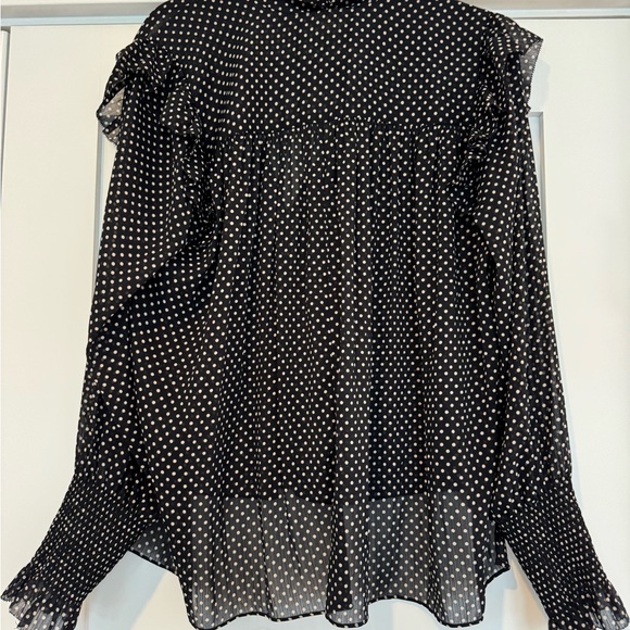 All Saints Black and White Polka Dot Blouse - Picture 6 of 8